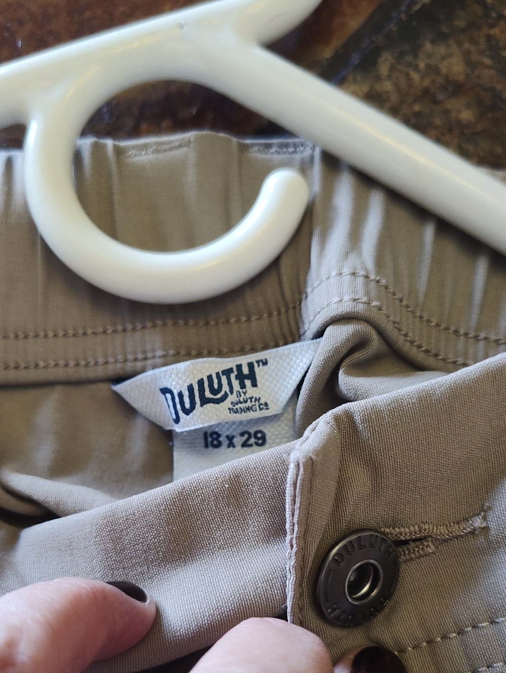 Woman's Duluth Trading Co Tan Straight-Fit Chinos